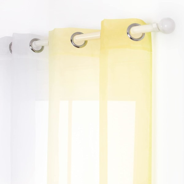 Vindue Gardin Top Semi Sheers Semi Voile Gradient Grommet Top Gardiner til Soveværelse og Stue, 1pc Paneler