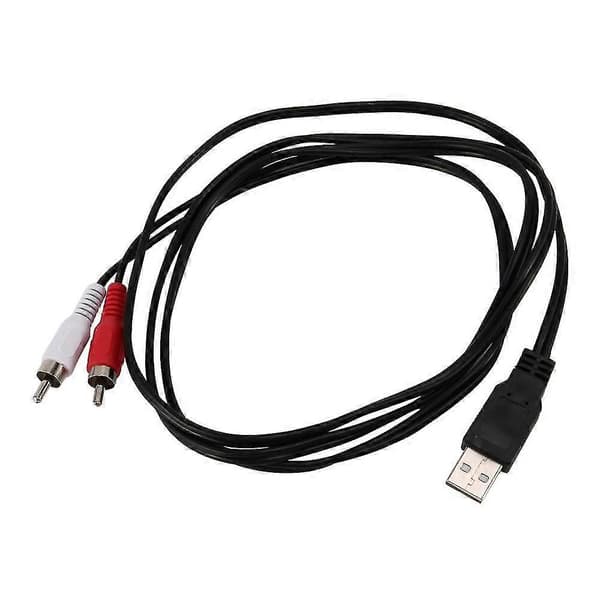 1,5 m USB A hann til 2x RCA Phono AV-kabel TV Aux lydvideoadapter
