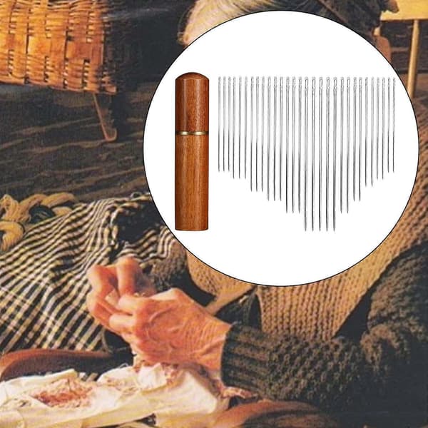 2x 30x Håndsydd broderi for eldre med et treveske i flere størrelser