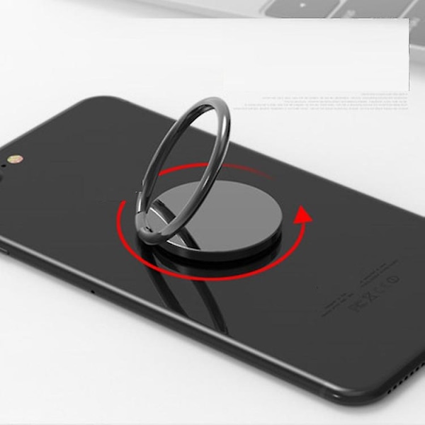 2 stk. Mobiltelefon Ring Holder Stand, 360 Graders Rotation Finger Ring Støttefod Med Poleret Metal Telefon Grip Til Magnetisk Bilholder Kompatibel
