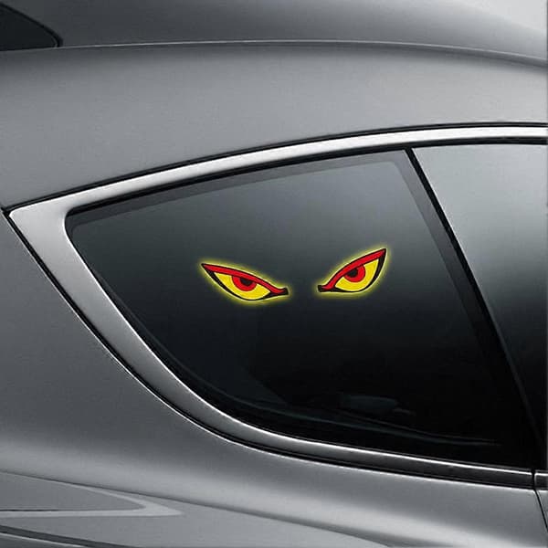 Solcelledrevet LED-varsellys for bil, \"Devil Eye\"-design, 360-graders belysning D