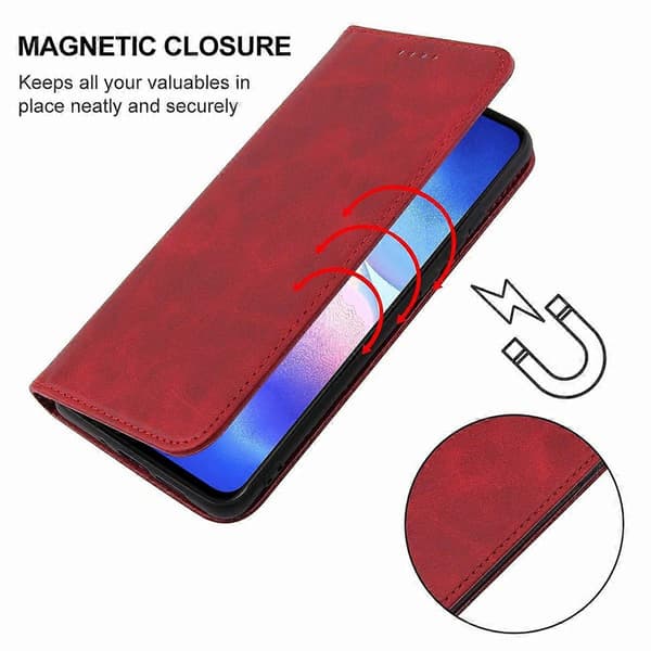 Magnetiskt läderfodral för OPPO Find X3 Lite Red