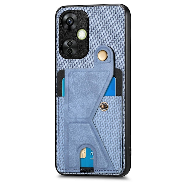 Hiilikuidusta valmistettu lompakko-puhelimen kuori OnePlus Nord CE 3 Lite -puhelimelle Blue