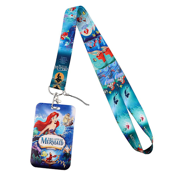 Disney Princess söt tecknad snodd Arbets- och skolidentitetskort Halsband Barnpresent A