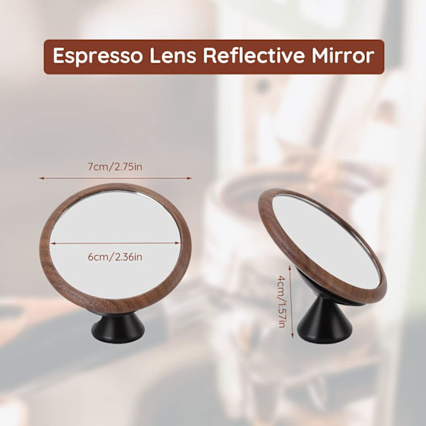 Valnötssvart kaffeextraktionsspegel, 360° rotationsjusterbar espressospegel för att observera kaffeflödeshastigheten