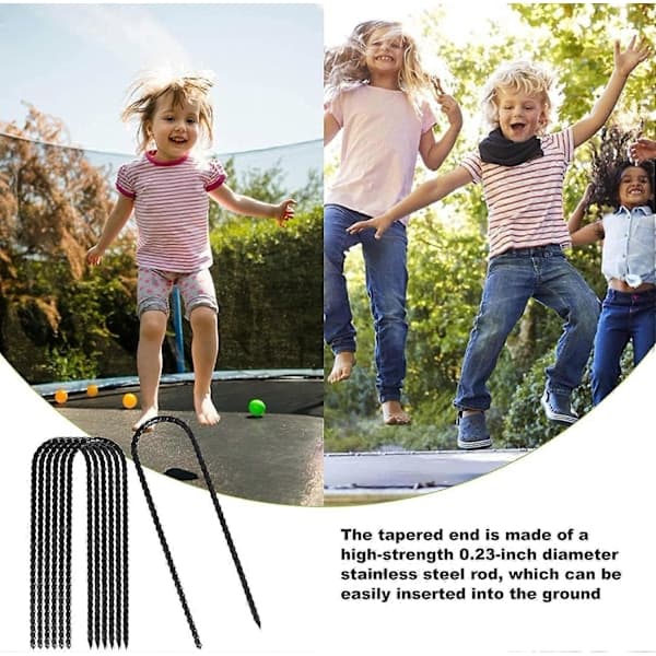 8x Trampolinefester, Kraftige U-formede Trampolineankere Markfester Landskapspinner for Trampolinetelt, Trampolinetilbehør