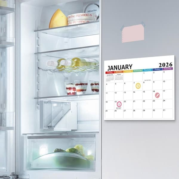 18-månaders kylskåpskalender 2026-2027 | Magnetisk planeringskalender B