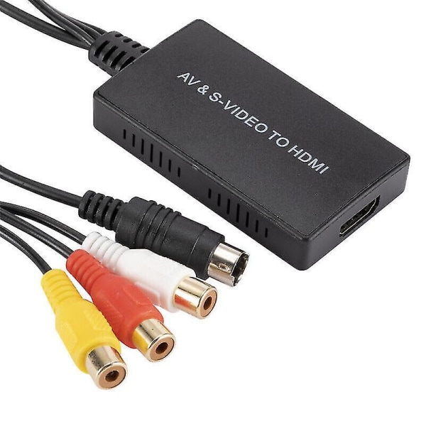 S-Video til HDMI-konverter AV til HDMI-adapter RCA-konverter 720p@60Hz til HDTV DVD