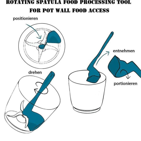 Skrape Roterende Spatel Blender Roterende Mat Prosesseringsverktøy For Pot Vegg Mat Tilgang, Kjøkken Bakeverktøy