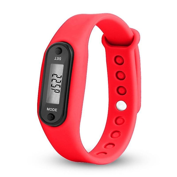 Step Count Activity Tracker Fitness Sport Klokke Håndledd Skritteller LCD Voksen Barn Red