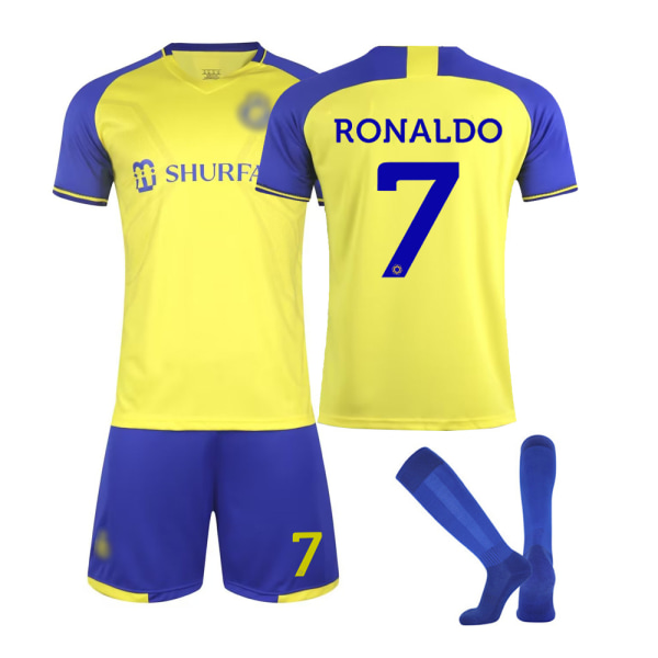 22-23 Saudi Premier League Al-nassr Fc Hjemme nr. 7 Ronaldo skjorte 24 (130-140 cm) Sportstøj til børn og voksne 24(130-140cm)
