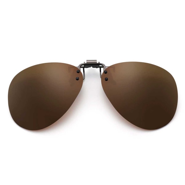 Clip-on Aviator Solbriller Pilotbriller brun brown