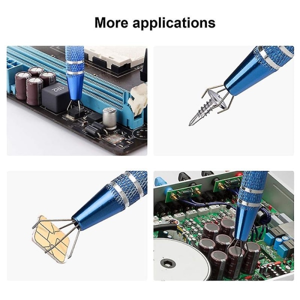 Ruostumattomasta teräksestä valmistettu 4-kynsien poimintatyökalu, kynsi pienille esineille - elektroniset komponentit, kuusiomutterit, korujen valmistus 2 kpl blue