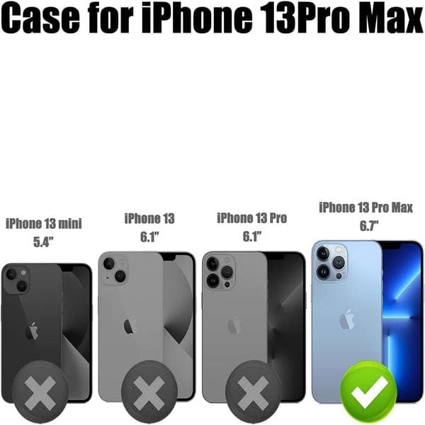 1 stk. Kompatibelt med iPhone 13 Pro Max Pung Etui med Kort