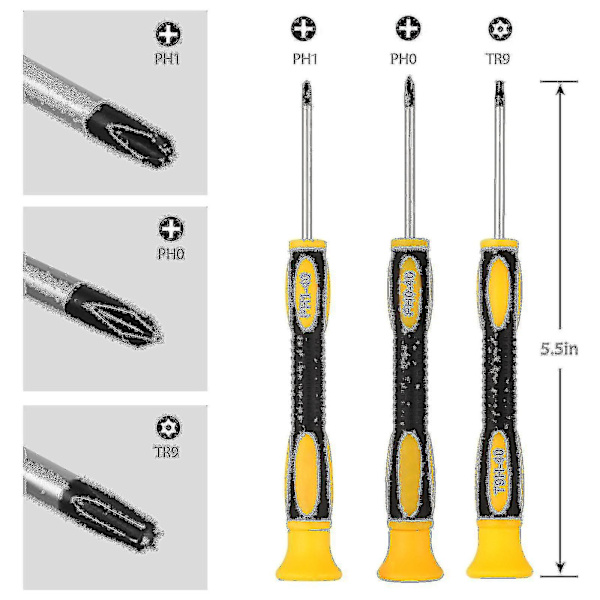Playstation 4:n täydellinen set korjauspuhdistustyökalusarja - Ps4 Security Torx -ruuvimeisseli T9 (tr9) Phillips Ph0 Ph1 (ps4)