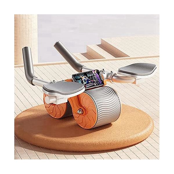 Ab-rullhjul Automatisk rebound med armbågsstöd Träningshjul Tystnad Maghjul Träningsutrustning för hemmet OrangeGray