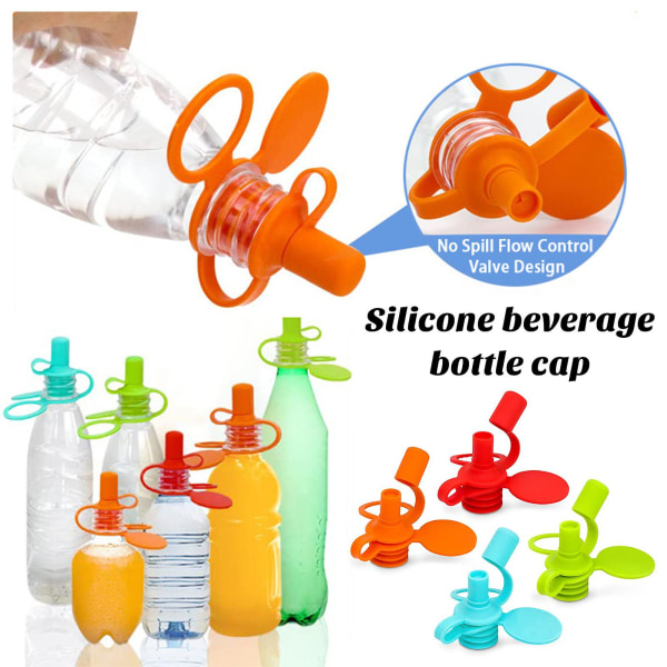 Drikflaskedæksel Anti-spild Lækagesikker silikone med skrivbar tag Nem at bruge Bærbar snap-on drinktop Tianyuhe Orange
