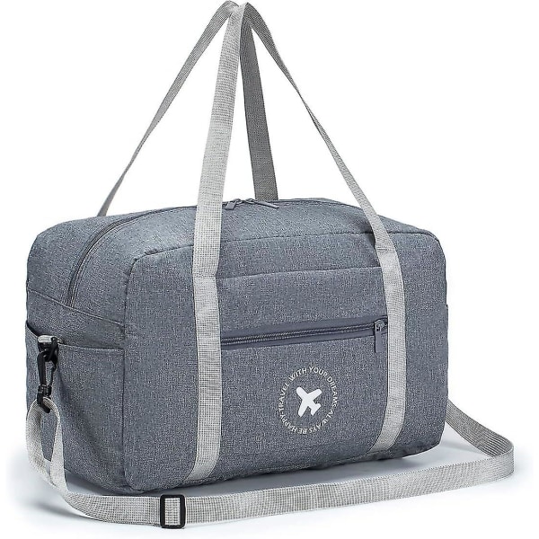 Käsilaukku 40x20x25 cm Ryanairille Hyväksytty koko Taitettava case Matkalaukku Istuimen alla oleva matkalaukku Kannettava olkalaukku Käsimatkatavarat Nyl A-grey40x20x25cm