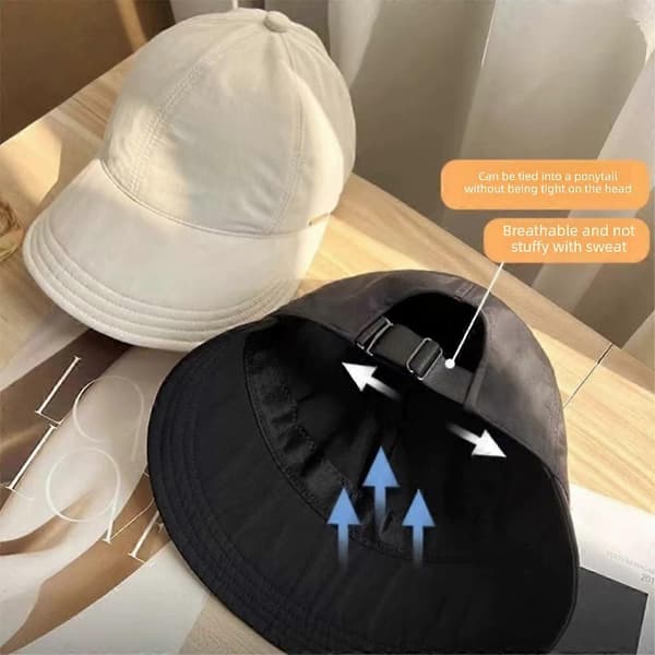 UPF 50+ Dam Solhatt Stor Brätte Basebollkeps Utomhus UV-skydd Solhatt Black