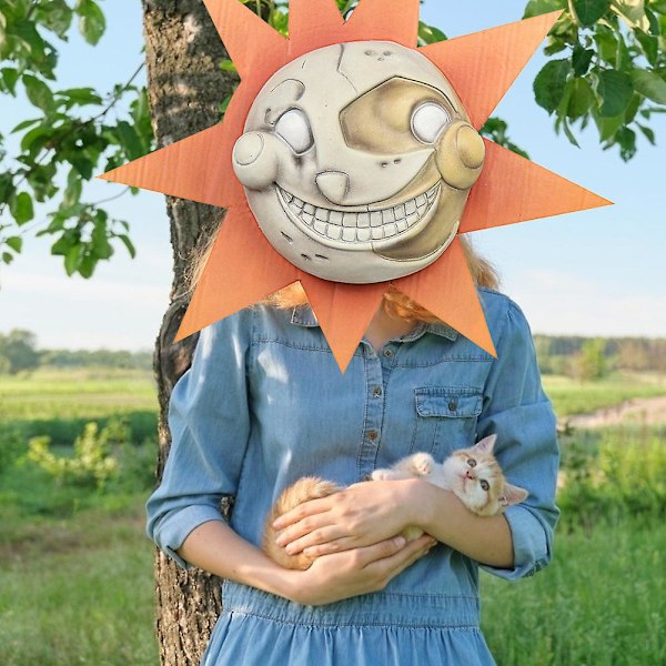 Aurinko ja Kuu Klovni Maski Security Breach Sundrop Moondrop Cosplay Rekvisiitta Halloween-asu