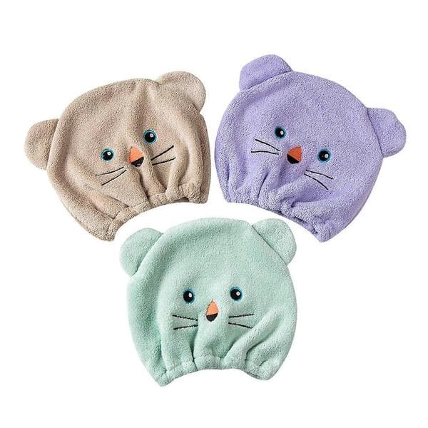 Mikrofiber Hårhåndklæde til Kvinder, Hurtigtørrende Hårtørringsturban med Knap Grøn