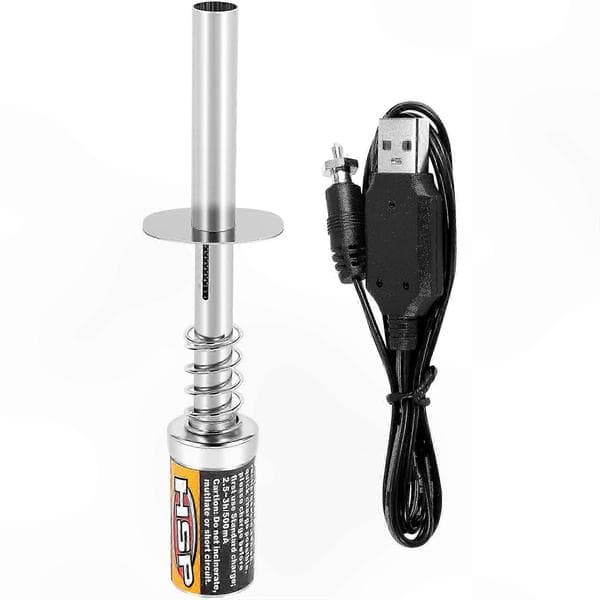 USB genopladelig gløderørs-tænder til 1/10 nitro-motorer, 1,2V 1800mAh batteristrøm As Shown