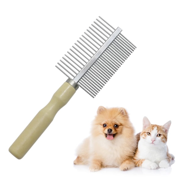 Trekammet pleiekam i tre for hunder og katter Double-Sided Teech Comb