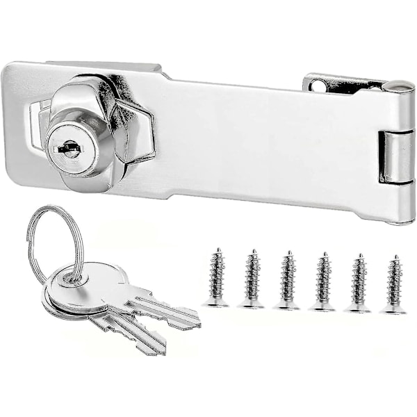 Hasp Lock Riippulukko Portin salpa oven pultti kaappihuonekalujen postilaatikon kaappi vastaavilla avaimilla, 3 tuumaa - Ya