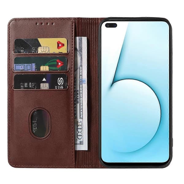Magnetisk læder telefoncover til Realme X50 5G Brown