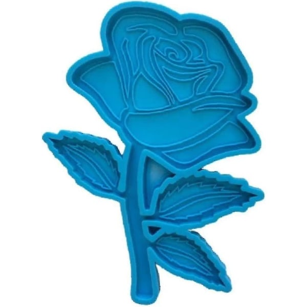 Epoxyharpiksform Rose Blomsterdekorationer Silikoneform gør-det-selv-håndværk Ornamentstøbeværktøj (blå1pc)