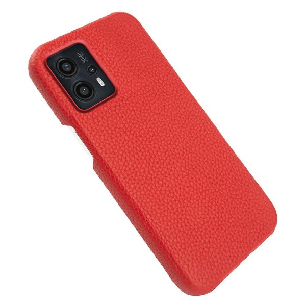 Cover till Motorola Moto G13 4G, Litchi Texture Äkta Koläder+PC Magnetisk Phone case- Brun Red Style E Motorola Moto G13 4G