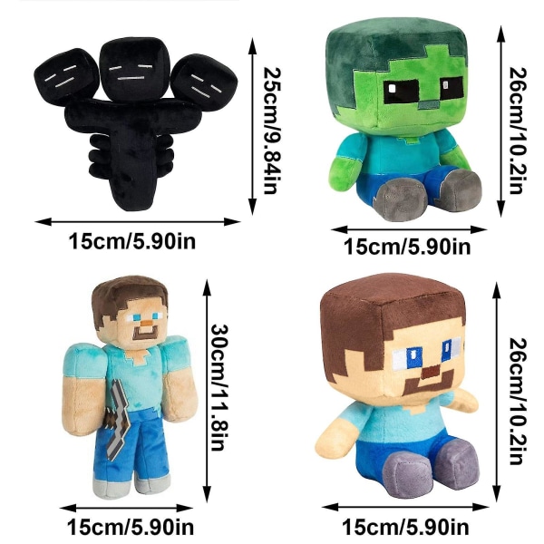 Minecraft plysjdukke kreativ gavemyk myk utstoppet leketøy for gutter jenter gaver for Minecraft spillfans I 22cm-8.66in