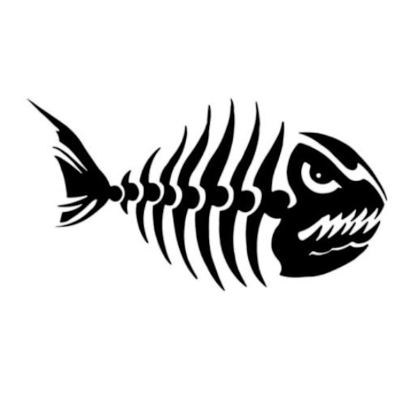 Fish Bones Angry Skeleton - Vinyldekal