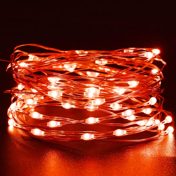 Røde eventyrlys, 3M/10ft 30LED Halloween-dekorasjonslys, batteridrevne oransje lysstrenger for Halloween, juledekorasjoner Red