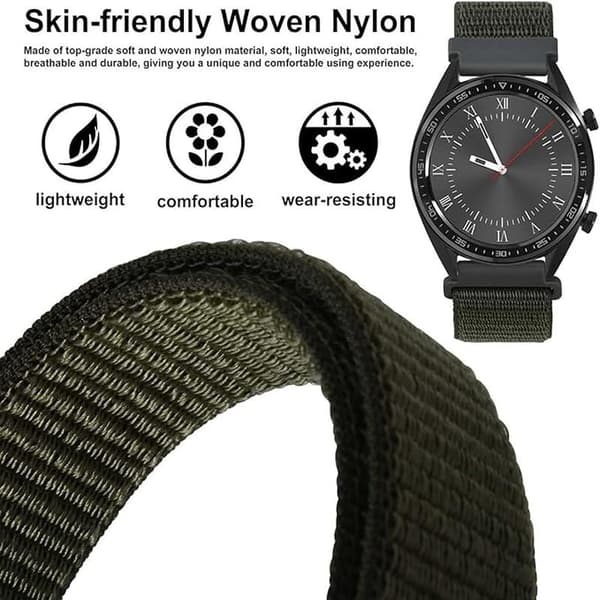 Militærgrøn - 22mm universelt justerbar nylonrem, quick release
