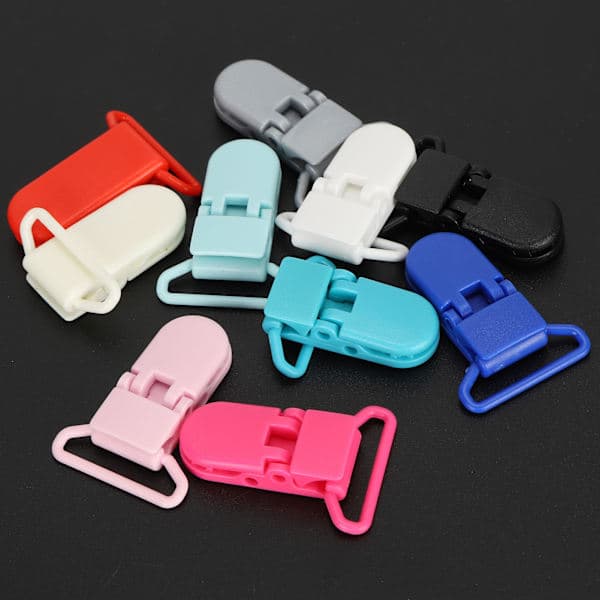 10 Pcs Nylon Suspender Clips Colorful Duckbill Lock Clip with Buckle