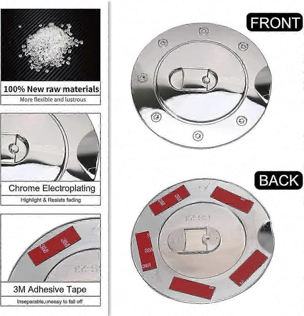 Trippelkromad bränsletanklock Gasdörrskydd för 2009-2017 Dodge Ram