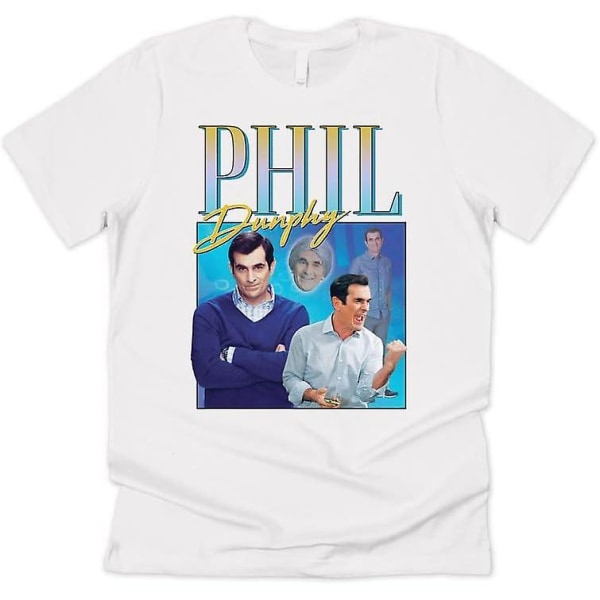 Phil Dunphy Homage Topp Morsom moderne TV-show Retro 90-talls Vintage Cam T-skjorte White S
