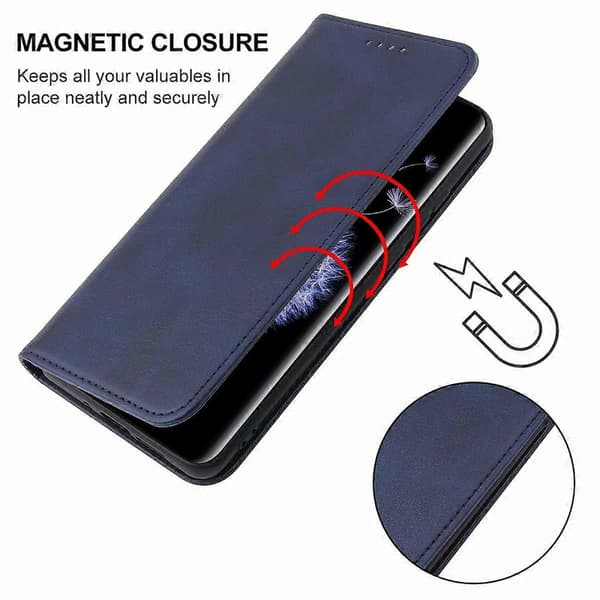 Magnetiskt Läderfodral för Samsung Galaxy S9 Plus Blue