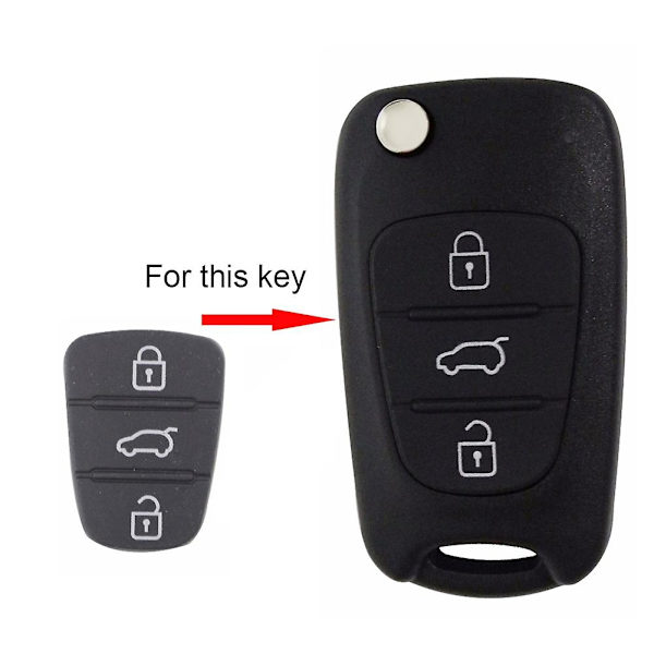 Ersättning 3-knappar Universal Car Auto Remote Key Shell Case för Hyunori Black