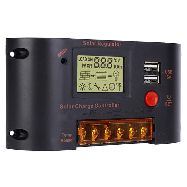 Qukaim Volt Generator Controller Solpanelregulator, 10A Solcellsregulator för blybatteri, Solladdare och