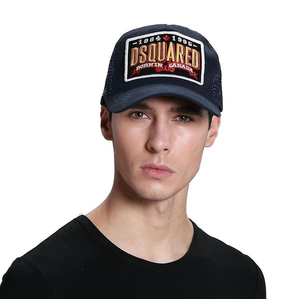 Herre Mesh Baseball Kasket Dome Hat Broderi Bogstaver Dsquared Sort