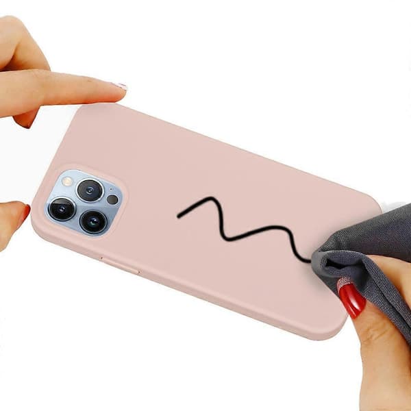 Enfärgat silikonskal för iPhone 15 Sand Pink For iPhone 15 Pro