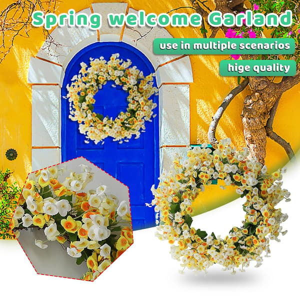 Vårkrans, Blomdörrknackare, Mors dag, Ringklockans dag Yellow