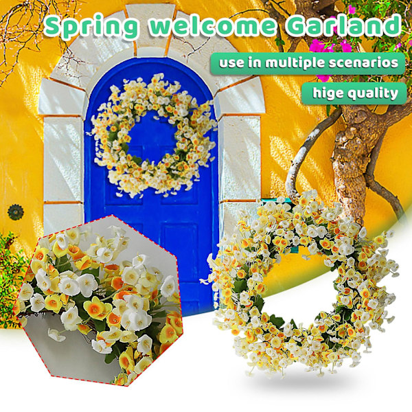Vårkrans, blomsterdörrknacker, mors dag, dörrklockans dag Yellow