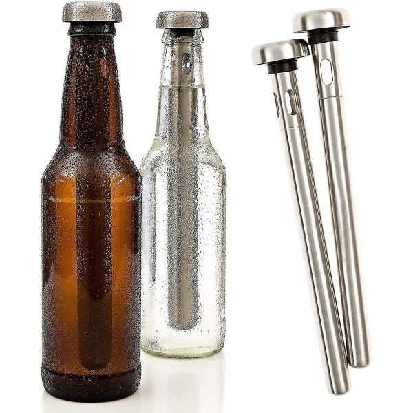 Ny, egnet 2 stk Ølkjølerpinne Øyeblikkelig bærbar kjølestav i rustfritt stål øldrikkeflaske