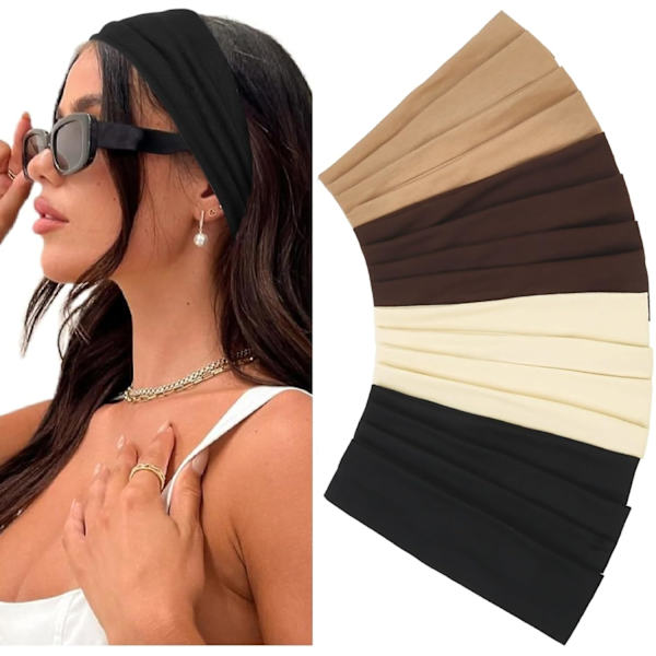 Hårband för Kvinnor 16-pack Elastiska Hårband för Kvinnor Hår Halksäkra Mjuka Tyg Sweatband Yoga Löpning Sport Hårtillbehör AUTUMN VIBES