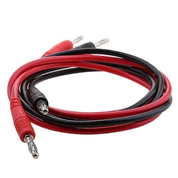 2 stk silikon 4 mm bananplugg til bananplugg kabel testkabel for multimeter