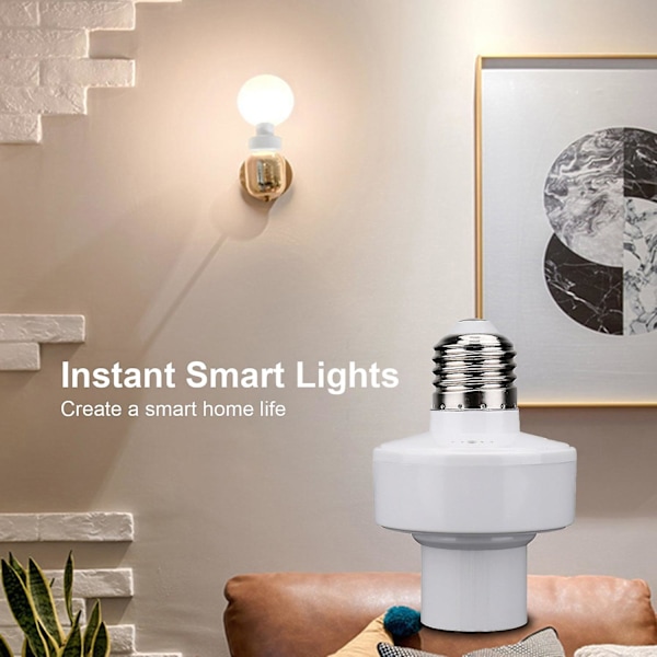 2 x Smart Lamphållare med Timerfunktion, Tidinställning, Röststyrning, Flamskyddad, Enkel Installation