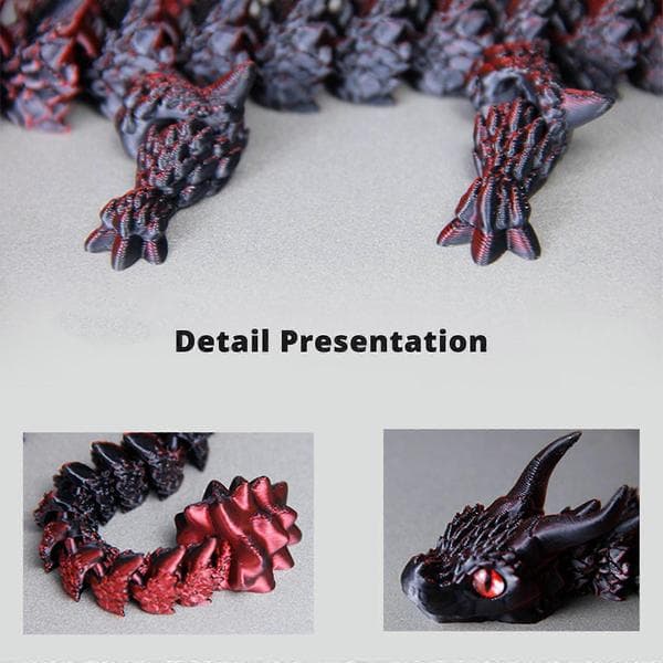 3D-printad stresslindrande drakfidgetleksak Mångsidig flexibel design för lekfull interaktion hemma eller på språng Regnbåge Rainbow